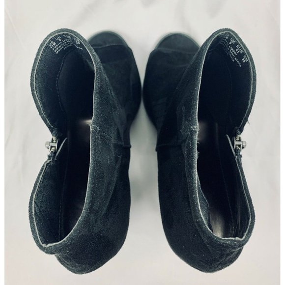 CARLOS BY CARLOS SANTANA BLACK ANKLE BOOTIE OPEN TOE FAUX SUEDE SIZE 11 M - Picture 4 of 5